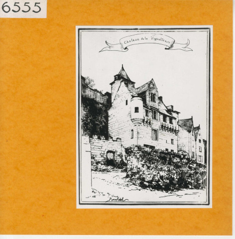 Souzay-Champigny : Manoir de la Vignolle (Atlas Célestin Port, planche 97, gravure)