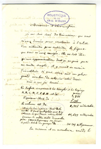 Correspondance de L. Mathieu [à Pierre-Jean David d'Angers]
