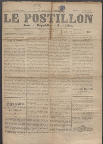 Le postillon. 27 janv. 1884 (2e année, n° 26)