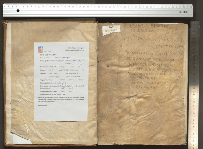 « Incipit prologus commentariorum Hrabani Mauri in Exodum. Inter ceteras scripturas quas Penthateucus... » Les quatre livres