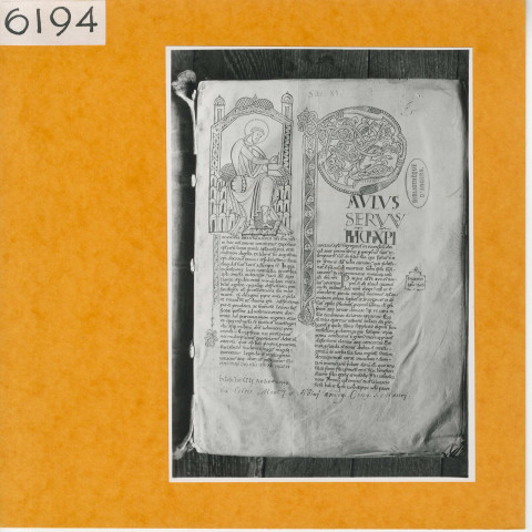 Angers : Exposition des Epîtres de Saint-Paul (attribué à Bède ou à Pierre de la Tripolitaine) et Saint-Augustin écrivant sous un portique (XI°siècle)