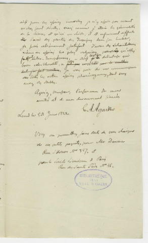 Correspondance d'Agassiz [à Charles Gaudichaud]