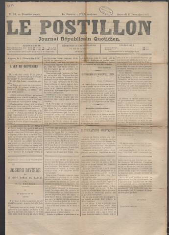 Le postillon. 12 déc. 1883 (1re année, n° 50)