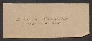 Schlechtendahl, Diederich Franz Leonhard von