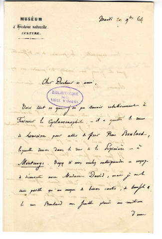 Correspondance de Decaisne [avec Ad. Gubler]