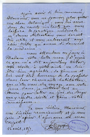 Correspondance de Guépin, docteur d'Angers [à Gubler]