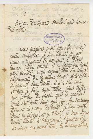 Correspondance de Armand Barbes [à sa soeur Augusta Carles, née Barbès et à Armand]