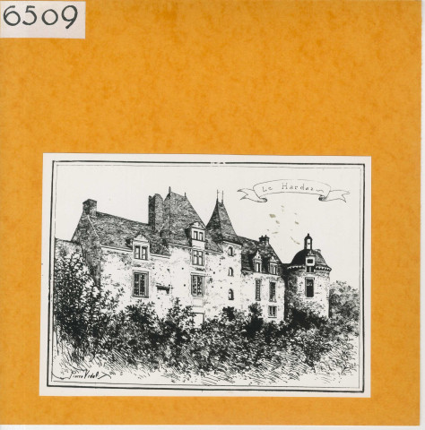 Louvaines : Château du Hardas (Atlas Célestin Port, planche 51, gravure)