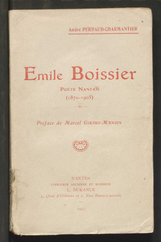 Emile Boissier, poète nantais (1870-1905)