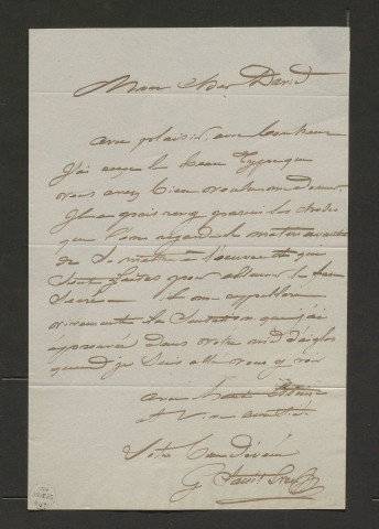 Correspondance passive de Pierre-Jean David d'Angers provenant de la collection d'André Bruel. Dossier 8, Lettres autographes de Gillot Saint-Evre à David d'Angers