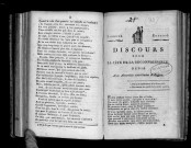 Discours pour la fête de la reconnaissance, dédié aux autorités constituées d'Angers.