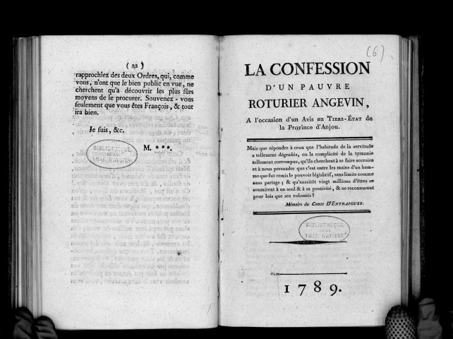 La confession d'un pauvre roturier angevin, (par Cordier)