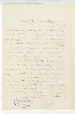 Correspondance de Claude Bernard [à Adolphe Gubler]