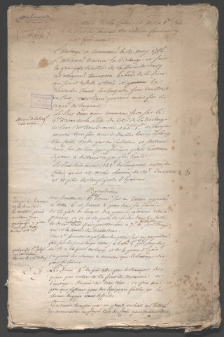 Pont d'Orléans (1751-1760), sur les dessins et devis de Hupeau ; détail estimatif de travaux. Pont de Saumur (1756-1757) ; fondations