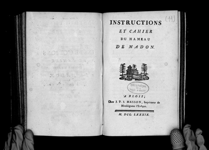Instructions et cahier du hameau de Madon, (par l'évêque de Blois)