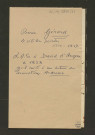 Correspondance passive de Pierre-Jean David d'Angers provenant de la collection d'André Bruel. Dossier 4, Lettre autographes du Baron Gérard à David d'Angers