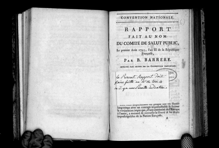 Rapport fait au nom du Comité de salut public, par Barrère, le 1er août 1793