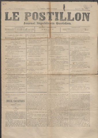 Le postillon. 3 mai 1884 (2e année, n° 121)
