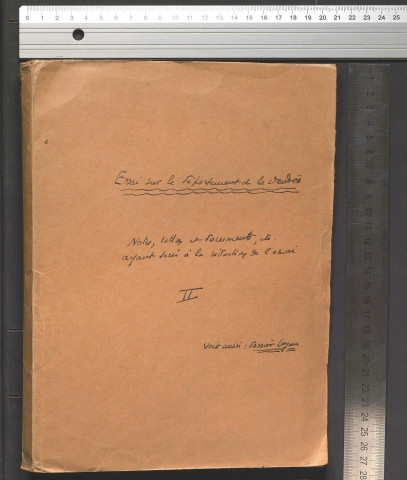 Dossier préparatoire à l'Essai sur le département de la Vendée