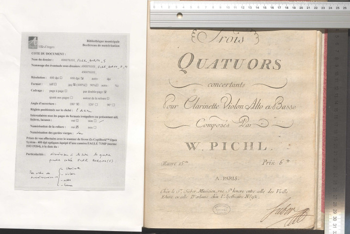 Trois quatuors concertants pour clarinette violon alto et basse