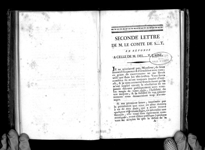 Seconde lettre de M. le comte de S...t (de Serrant), en réponse à M. Del...y aîné (Delaunay)