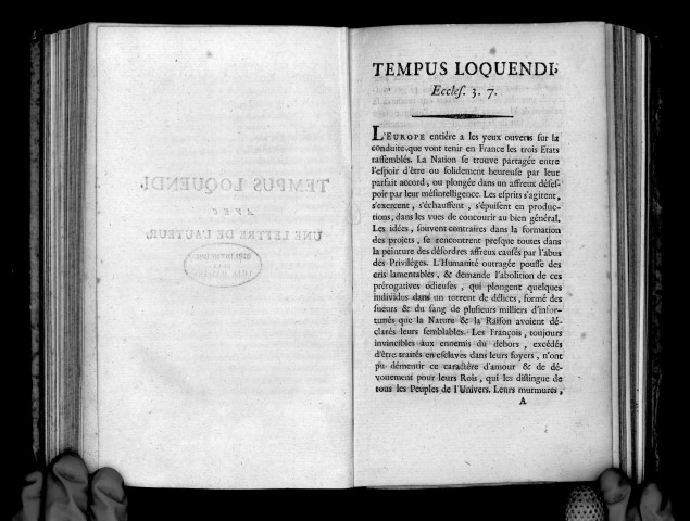 Tempus loquendi, avec une lettre de l'auteur