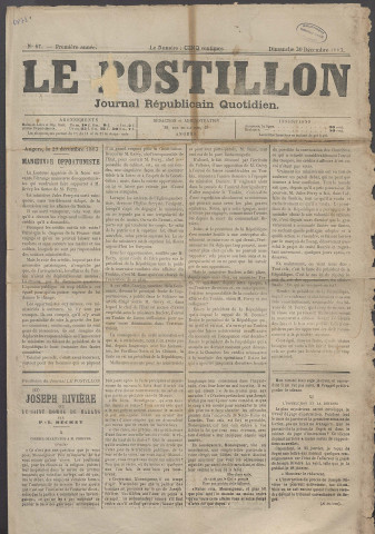 Le postillon. 30 déc. 1883 (1re année, n° 67)
