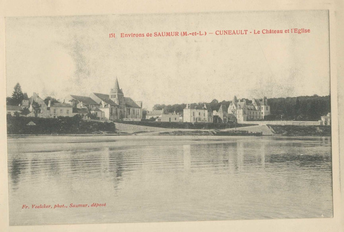 151. Environs de Saumur (M-et-L). Cuneault. Le château et l'église