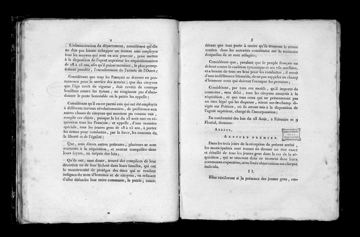 Arrêté du département de Maine-et-Loire. Séance publique du 23 vendémiaire, an III
