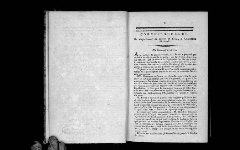 Correspondance du département de Maine-et-Loire, à l'Assemblée Nationale. Tome neuvième