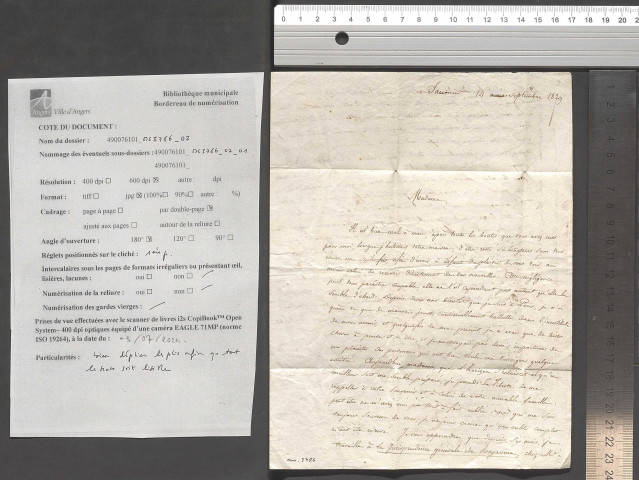 Lettre autographe signée adressée à Ernest Dovalle