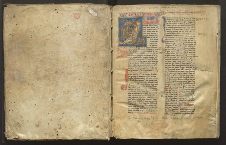 Autre exemplaire de l'Historia scolastica, avec la dédicace