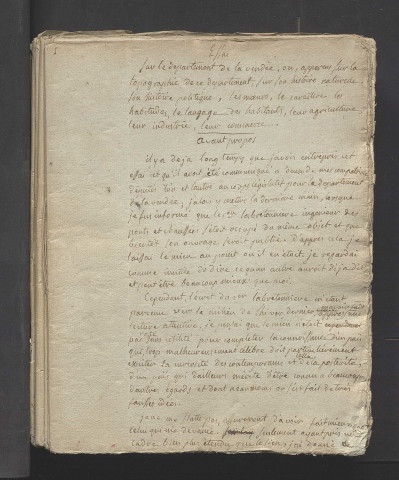 "Essai sur le département de la Vendée, ou apperçus sur la topographie de ce département, sur son histoire naturelle, son histoire politique, les moeurs, le caractère, les habitudes, le langage des habitants, leur agriculture, leur industrie, leur commerce"