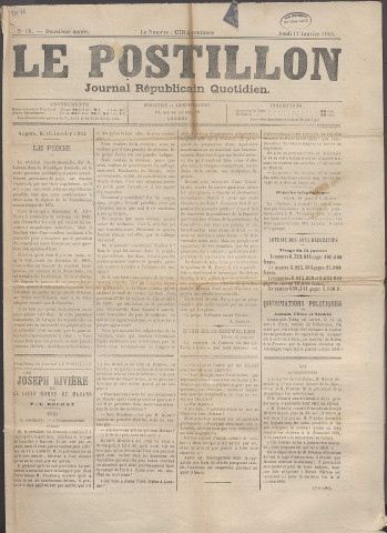 Le postillon. 17 janv. 1884 (2e année, n° 16)