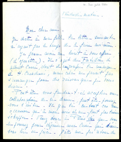 Lettres de Gabriel Trarieux