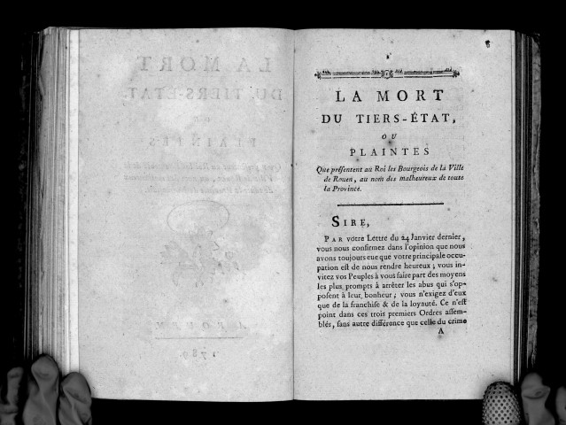 La mort du tiers-état, ou les plaintes que présentent au roi les bourgeois de la ville de Rouen