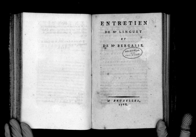 Entretien de Me Linguet et de Me Bergasse au château de ***