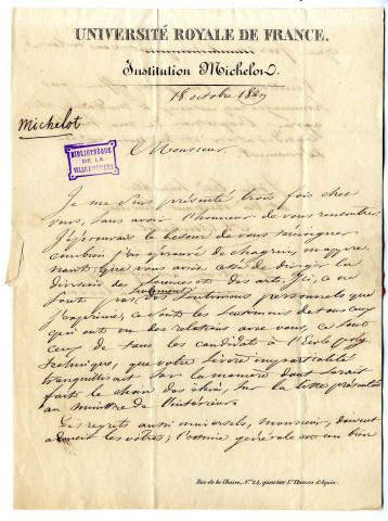 Michelot (Auguste), chef d'institution, auteur de manuels scolaires